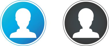 El çizimi erkek Avatar profil simgesi (veya portre simgesi). Kullanıcı düz avatar simgesi, işaret, profil insan sembolü
