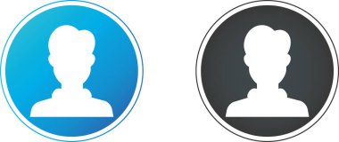 El çizimi erkek Avatar profil simgesi (veya portre simgesi). Kullanıcı düz avatar simgesi, işaret, profil insan sembolü