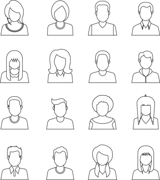 Avatars Users Vector Icons Profile Pictures Website Application Icon Set — Stock Vector