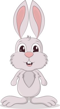 Mutlu Paskalya Tavşanı Vektör illüstrasyonu. Sevimli Tavşan çizgi film karakteri. 