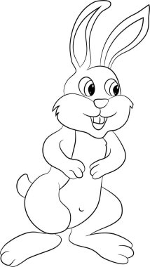 Mutlu Paskalya Tavşanı Vektör illüstrasyonu. Sevimli Tavşan çizgi film karakteri. 