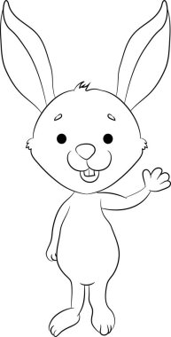 Mutlu Paskalya Tavşanı Vektör illüstrasyonu. Sevimli Tavşan çizgi film karakteri. 