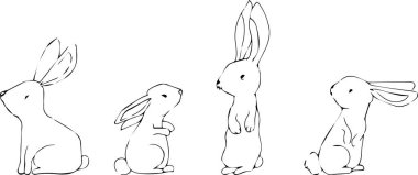 Mutlu Paskalya Tavşanı Vektör illüstrasyonu. Sevimli Tavşan çizgi film karakteri. 