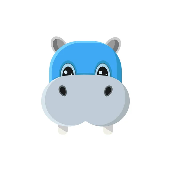 Dessin Animé Personnage Drôle Mignon Petit Hippopotame Isolé Sur Fond — Image vectorielle