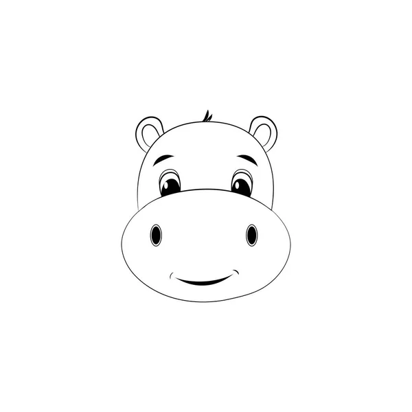 Kreskówka Zabawny Słodki Mały Charakter Hipopotama Izolowany Białym Tle Ilustracje — Wektor stockowy
