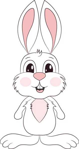 Buona Pasqua Bunny Vector Illustrazione Carino Coniglio Personaggio Dei Cartoni — Vettoriale Stock