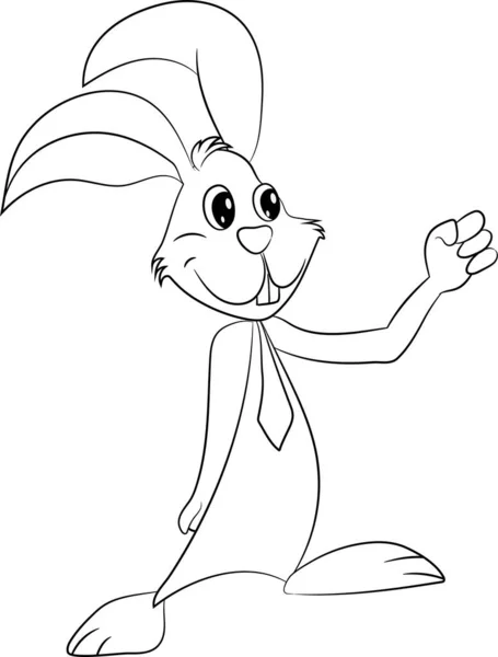 ハッピーイースターバニーベクトルイラスト かわいいウサギの漫画のキャラクター — ストックベクタ