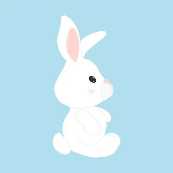 Feliz Pascua Conejito Vector Ilustración Lindo Conejo Personaje Dibujos Animados — Vector de stock