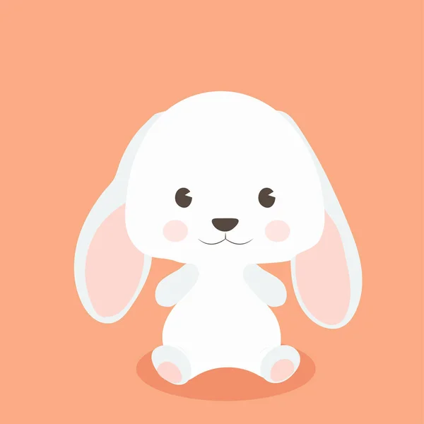 Feliz Pascua Conejito Vector Ilustración Lindo Conejo Personaje Dibujos Animados — Archivo Imágenes Vectoriales