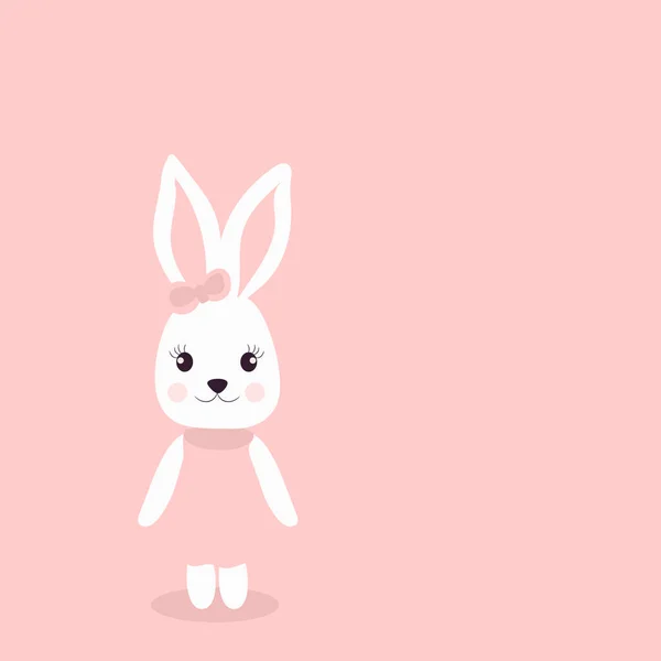 Feliz Pascua Conejito Vector Ilustración Lindo Conejo Personaje Dibujos Animados — Vector de stock