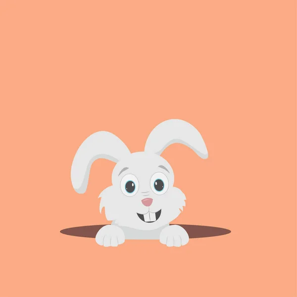 Happy Easter Bunny Vector Illustration Cute Rabbit Cartoon Character — Stock Vector