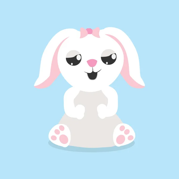 Happy Easter Bunny Vector Illustration Cute Rabbit Cartoon Character — Stock Vector