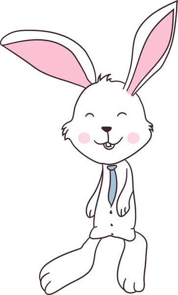 Happy Easter Bunny Vector Illustration Cute Rabbit Cartoon Character — Stock Vector