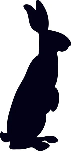 様々なポーズに座ってかわいいウサギの手描きの黒いシルエット 白の背景に隔離された 詳細ベクトルイラスト — ストックベクタ