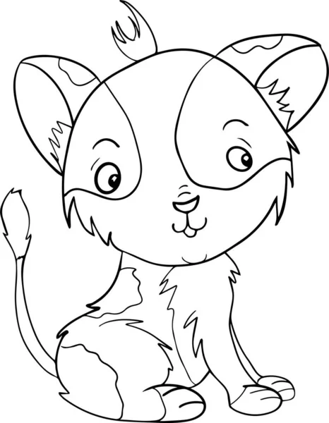 Gatito Vector Dibujos Animados Lindo Gato Blanco Feliz Sonriendo Personaje — Vector de stock