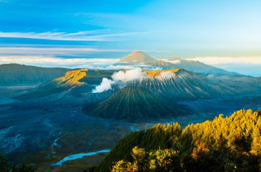 The Mount Bromo during sunset clipart