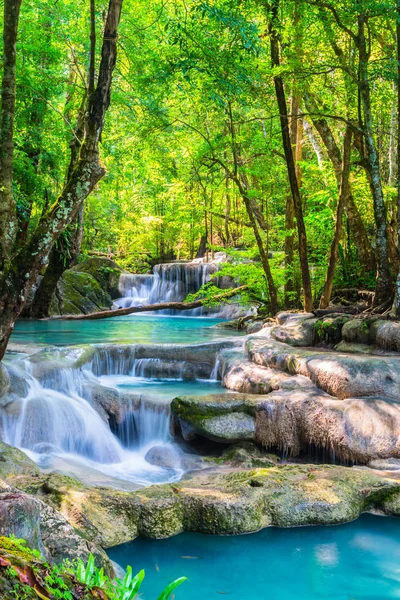 Erawan Vízesés Thaiföld — Stock Fotó