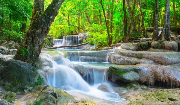 Cachoeira Fresca Floresta Tropical Tailândia — Fotografia de Stock