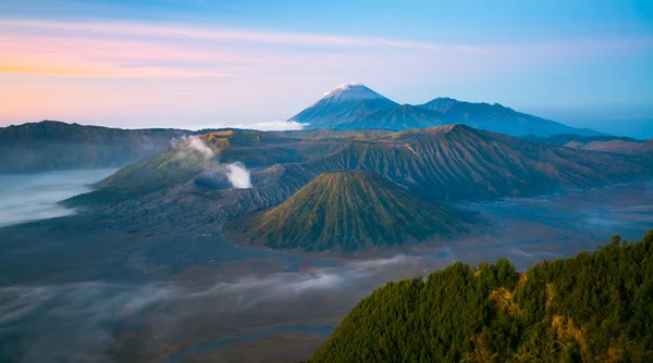 Mount Bromo Aktiv Valcano Och Del Tenggers Massivet Östra Java — Stockfoto