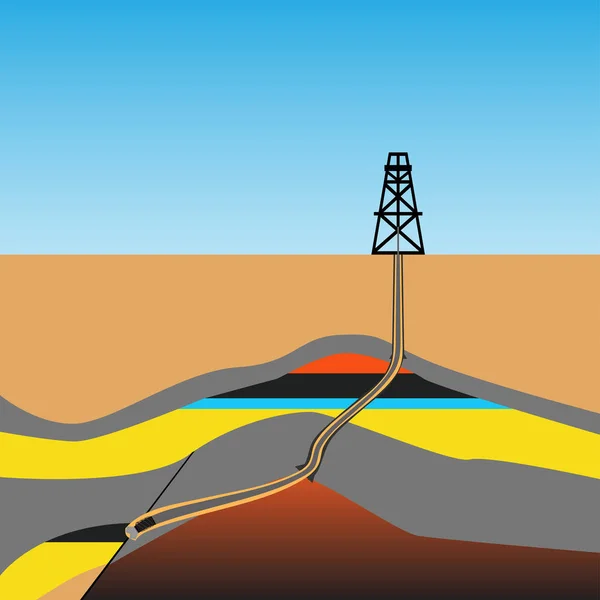 Вектор Буровой Установки Образованием Нефти Газа Векторная Иллюстрация — стоковый вектор