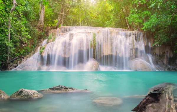 Waterall Tropisch Woud Kanchanaburi Thailand — Stockfoto
