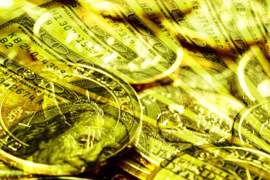 Soyut dolarlık banknot dolar sikke