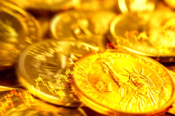 Bize dolar closeup ile borsa arka plan grafiği paralar