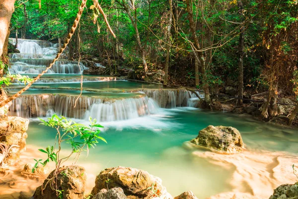 Cascada Pădurea Adâncă Din Parcul Național Thailanda — Fotografie, imagine de stoc