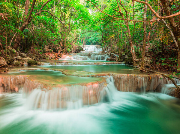 Cool waterfall in the forest, Thailand
