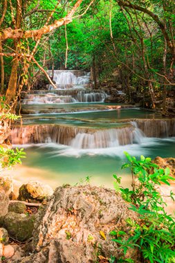 Manzara şelale orman Tayland