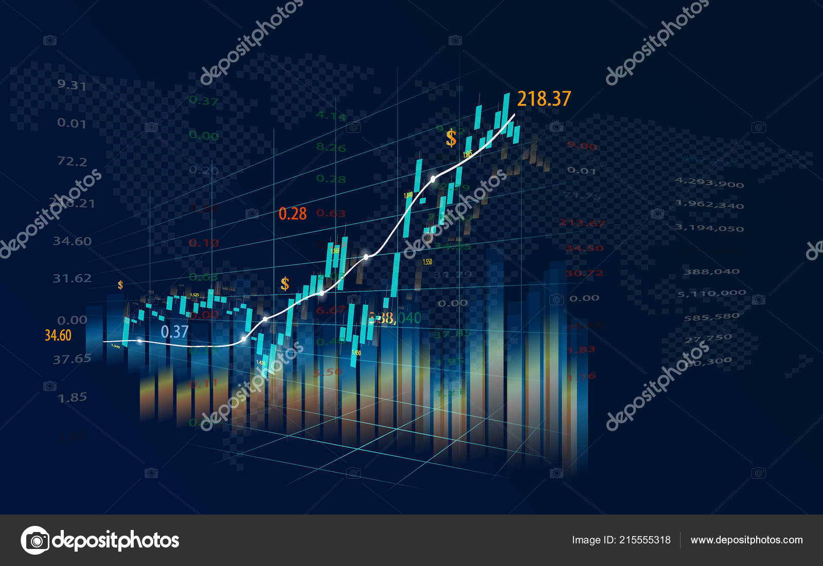 Stock Market Forex Trading Graph Graphic Financial Economic Concept - 