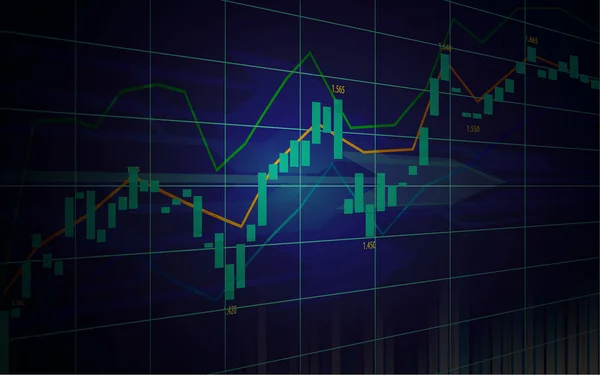 Akciový Trh Nebo Forex Obchodování Graf Indikátorem Grafický Design Konceptu — Stockový vektor