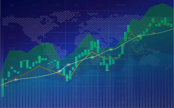 Finanční Údaje Graf Světové Burzy Pro Obchodní Koncept — Stockový vektor