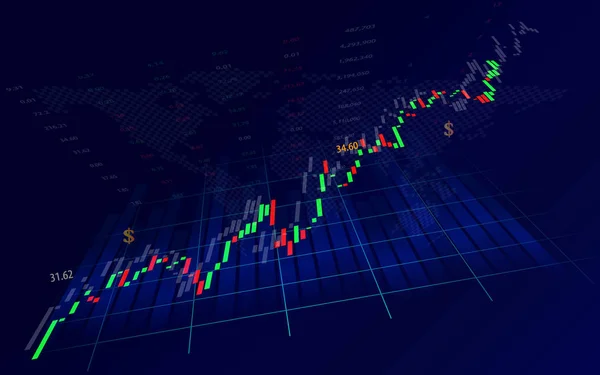 Grafico Borsa Negoziazione Grafica Concetto Economico Finanziario — Vettoriale Stock