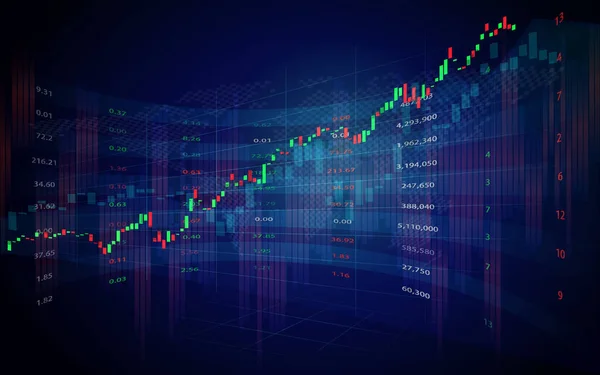 Mercado Ações Negociação Forex Candlestick Gráfico Design Gráfico Para Conceito — Vetor de Stock