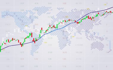 Borsa Döviz grafik, vektör çizim mum sopa