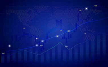 Hisse senedi grafik arka planı için finansal yatırım kavramı, vektör çizim