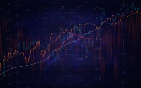 Gráfico Castiçal Mercado Ações Negociação Forex Com Design Gráfico Para — Vetor de Stock