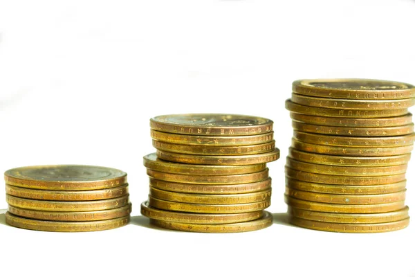 Money Coins Stack Isolate Background — Stock Photo, Image