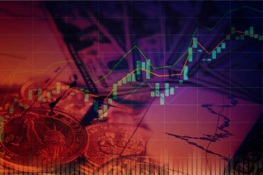 Finansal yatırım kavramı için borsa veya forex ticaret grafiği