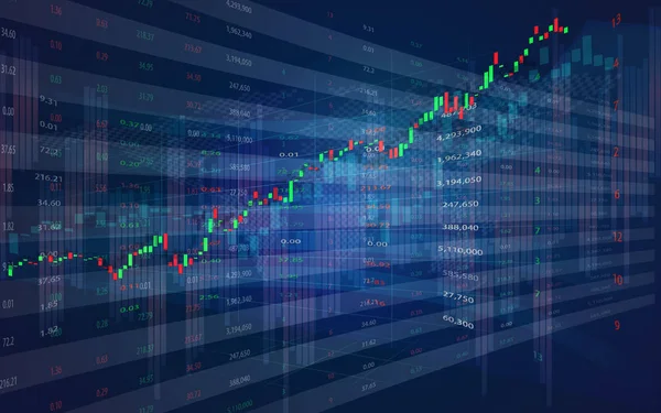 Aktiemarknad Eller Forex Handel Ljusstake Diagram Grafisk Design För Finansiella — Stock vektor