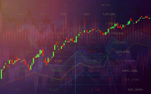 Grafico Degli Affari Con Tendenza Concetto Visualizzazione Dei Dati Borsa — Vettoriale Stock