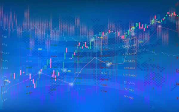 Business Graph Tending Stock Market Data Display Concept Stock Market — Stock Vector