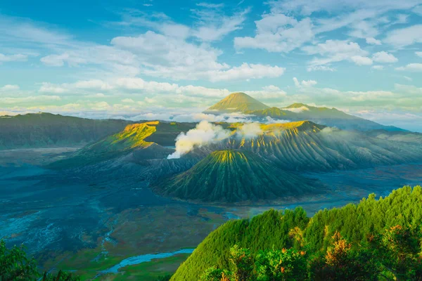 Wulkan Bromo Wschodzie Słońca Park Narodowy Tengger Semeru Jawa Wschodnia — Zdjęcie stockowe