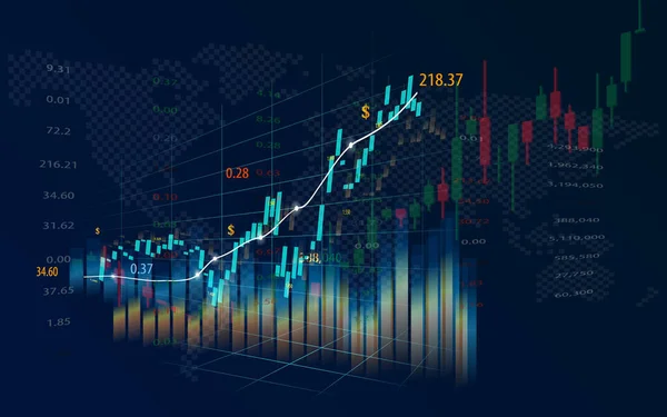 Rynek Akcji Lub Wykresy Handlu Forex Koncepcji Graficznej — Wektor stockowy