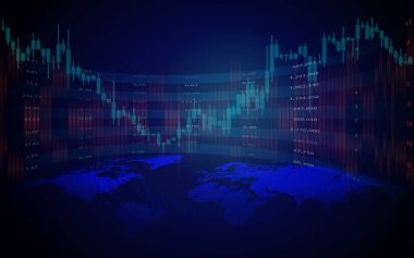 Finansal yatırım kavramı için grafik tasarımlı şamdan grafiği