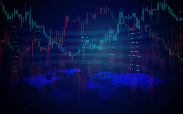 金融投資の概念のためのグラフィックデザインの株式市場や外国為替取引の燭台グラフ — ストックベクタ