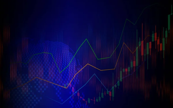 Rynku Akcji Lub Forex Wykresu Świecznik Handlowy Projekcie Graficznym Dla — Wektor stockowy