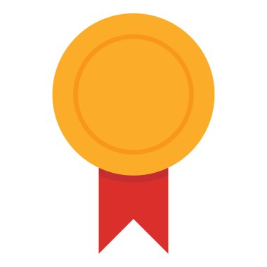 Beyaz arkaplanda altın madalya ikonu