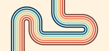 Klasik çizgili arka plan. Moda geçmişe dönük çizgi arkaplanındaki poster tasarımı